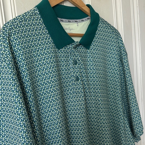 Walter Hagen Green and Yellow Patterned Polo Shirt Size XXL New! - Picture 2 of 7